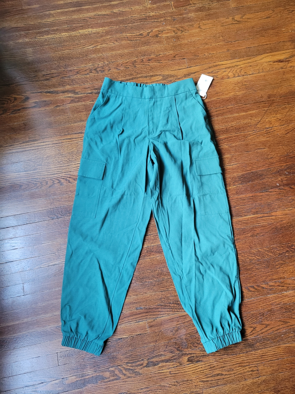 A New Day Cargo Jogger Hi Rise Teal Cove Pants Rayon Utility Casual Size 6 New - Picture 3 of 15
